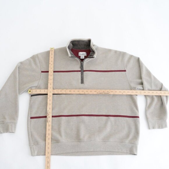 Vintage Arnold Palmer Tan Quarter Zip Fine Knit Lightweight Sweater XL - Picture 3 of 10